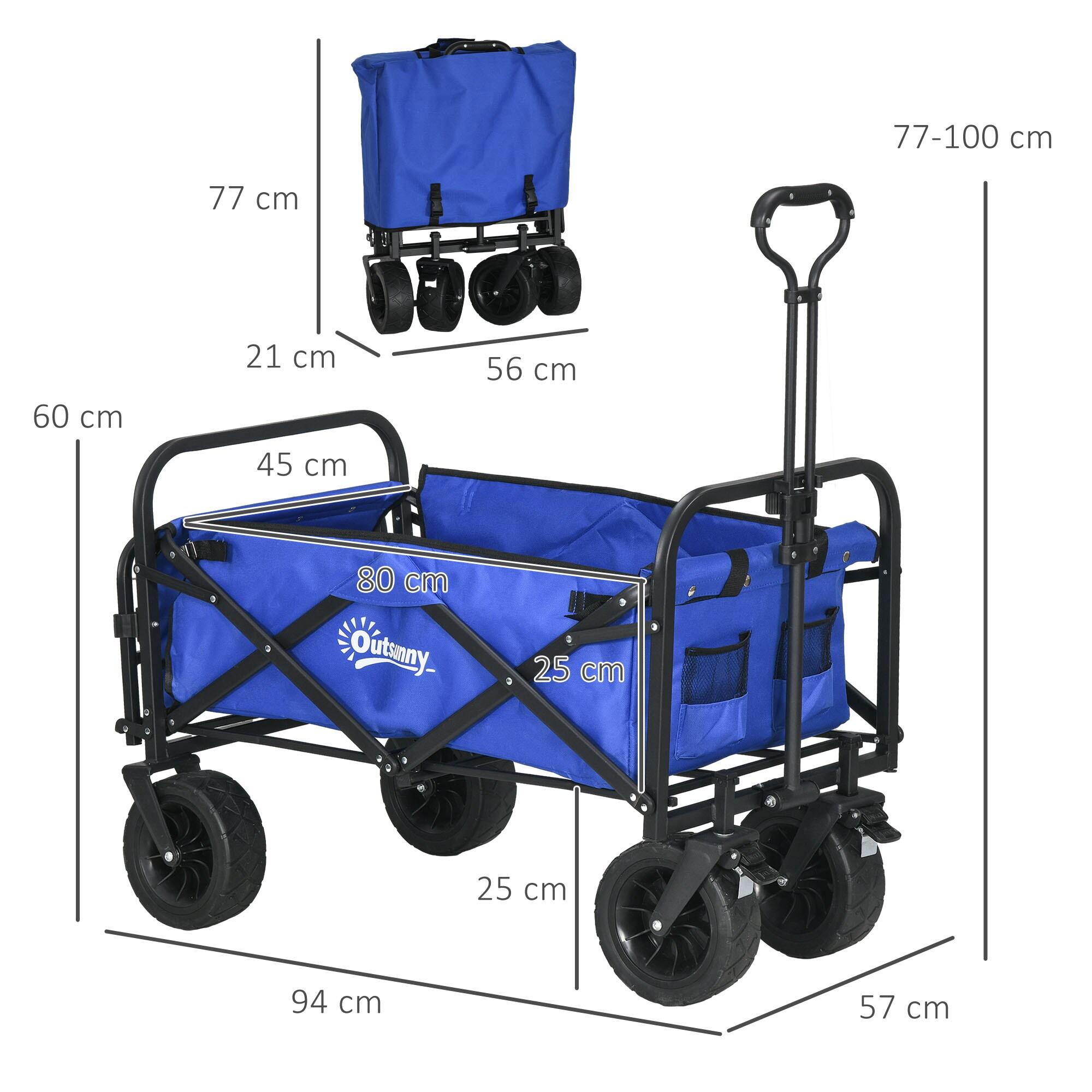 Carrinho de transporte azul Outsunny 2/7