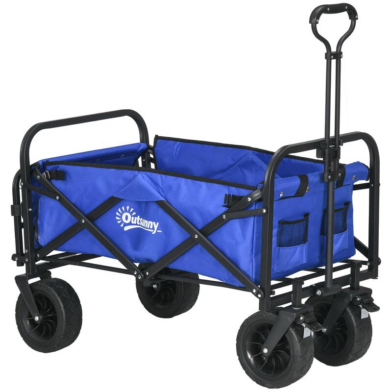 Carro de playa Outsunny 94x57x100 cm Azul