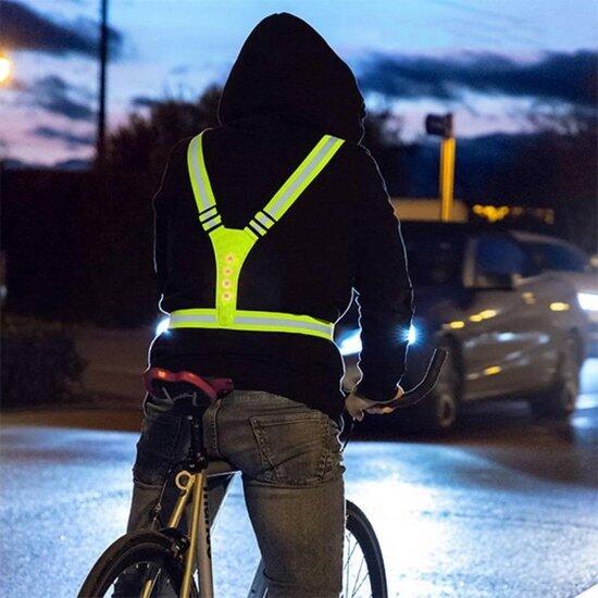 LED-reflektierende Laufweste – Sicherheitsweste – Einheitsgröße –  Gelb 6/7