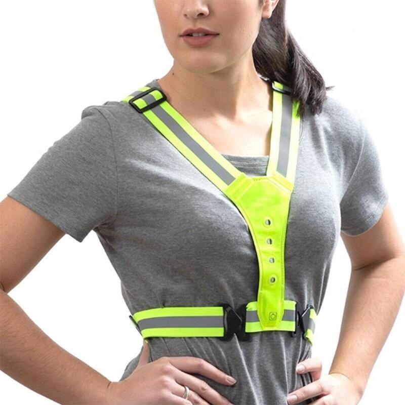 LED Reflecterende Hardloopvest -  Veiligheidsvest - One Size - Fietsvest Geel