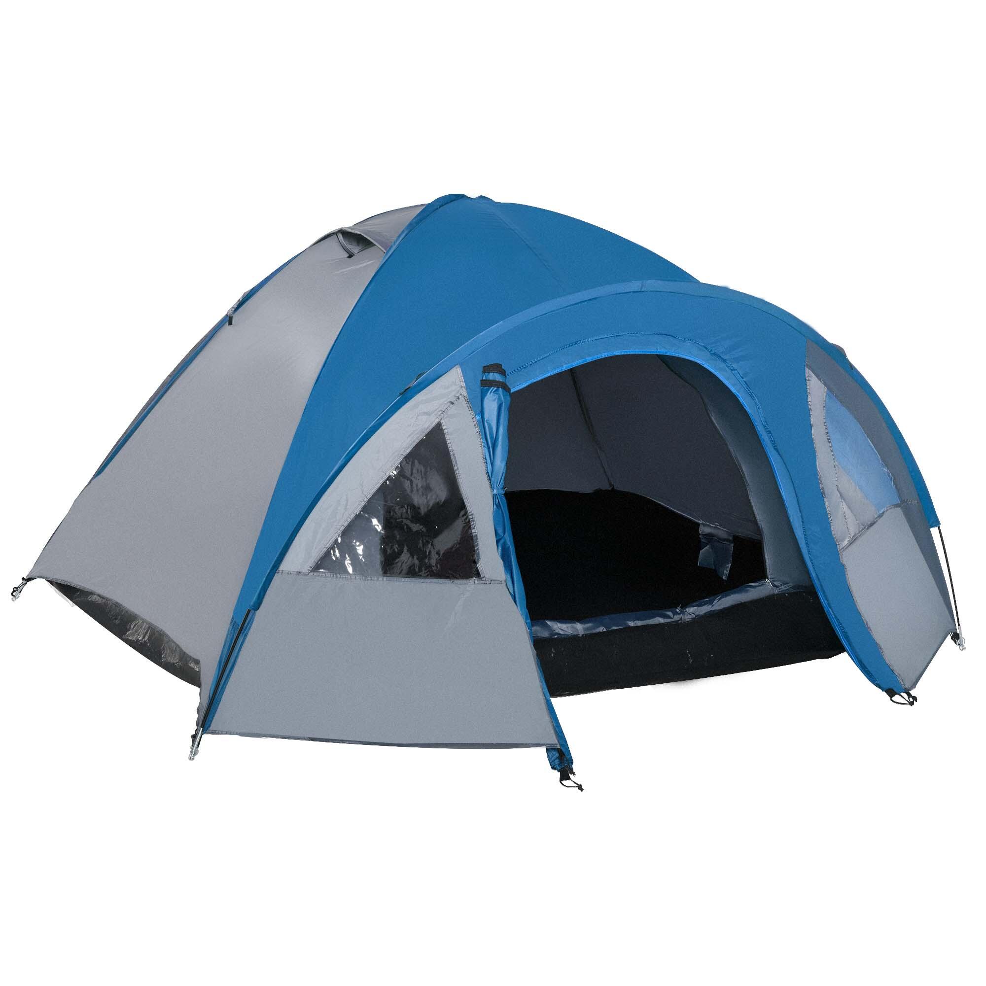 OUTSUNNY Tenda de campismo cinza e azul Outsunny