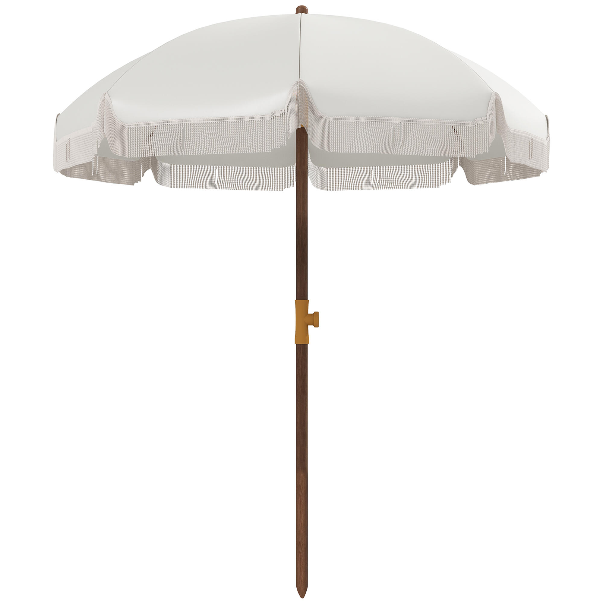 Chapéu de sol de praia creme branco Outsunny 1/7