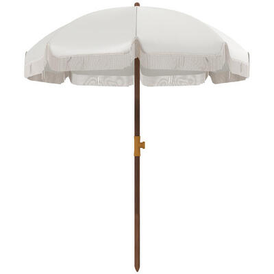 Outsunny Ombrellone Mare Protezione UV40+ e Borsa di Trasporto Grigio