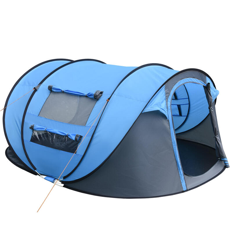 Tenda de campismo azul e cinza Outsunny