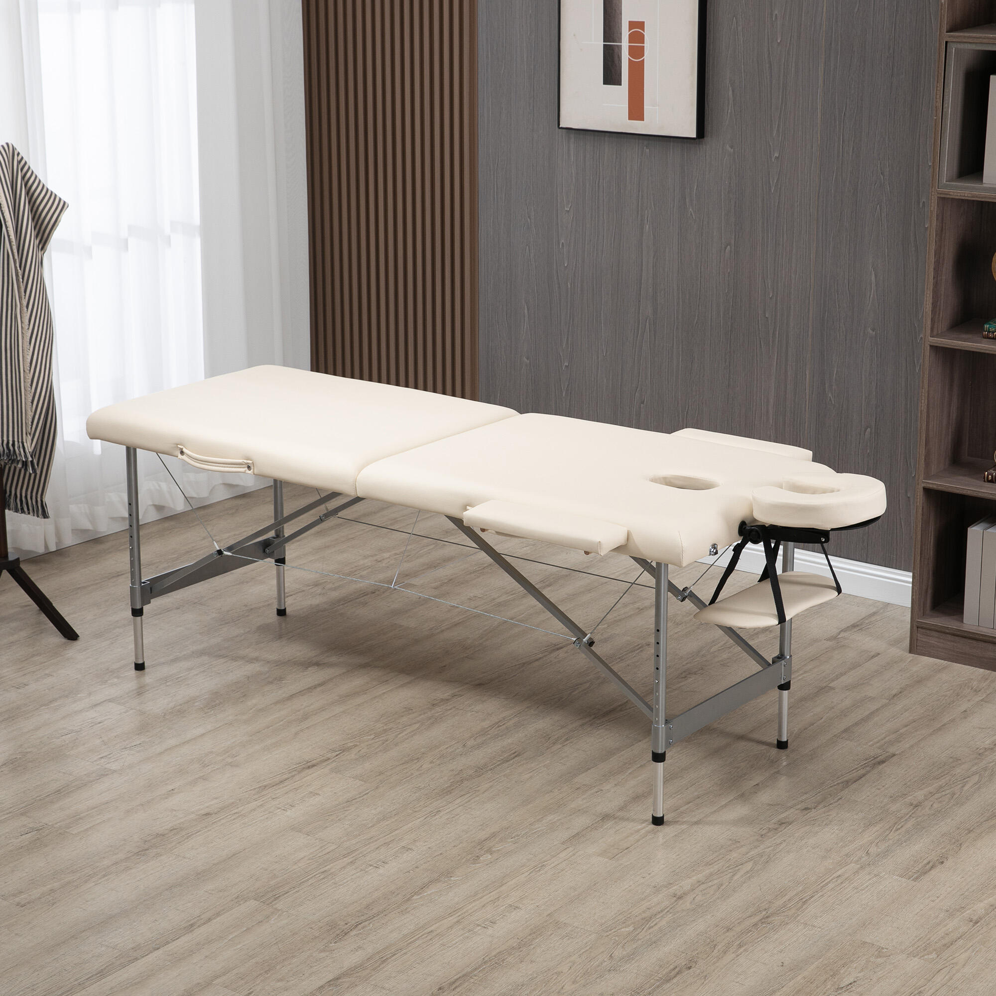 Marquesa Dobrável HOMCOM 186x71x62-83cm Bege 2/7