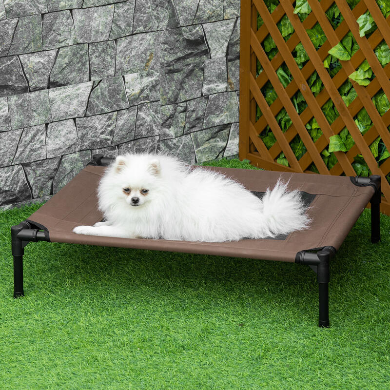 Cama Elevada para Perros PawHut 76x61x18 cm Marrón