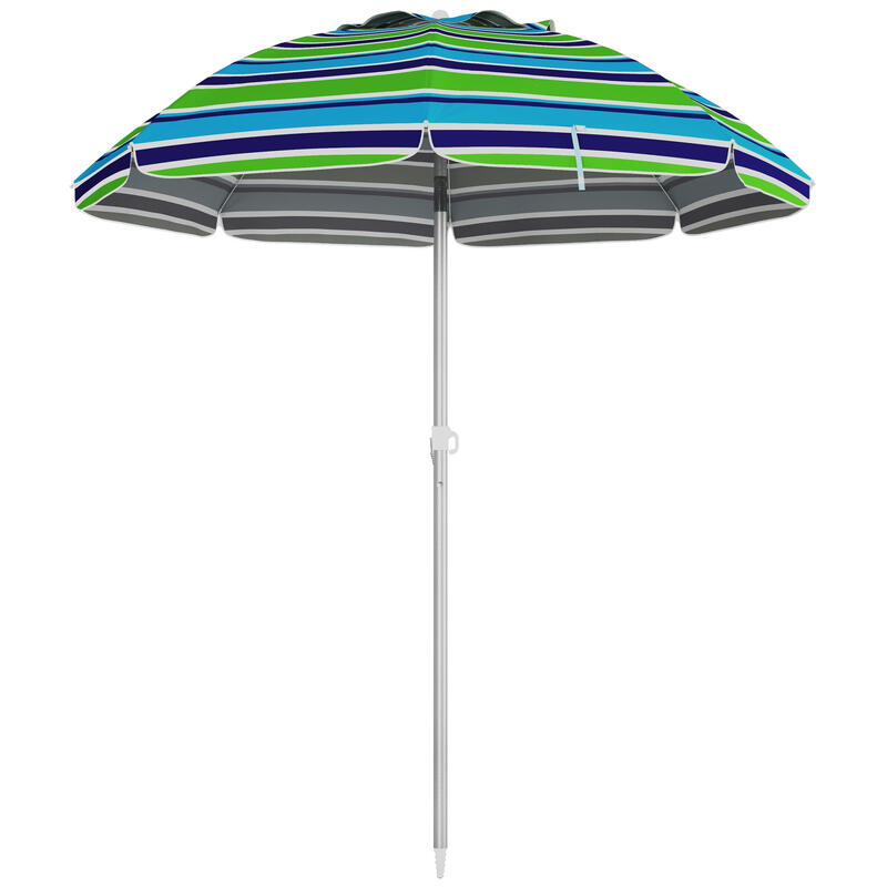 Sombrilla de Playa Outsunny 178x178x205 cm Multicolor