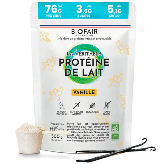 La véritable protéine de lait bio Vanille | 500g
