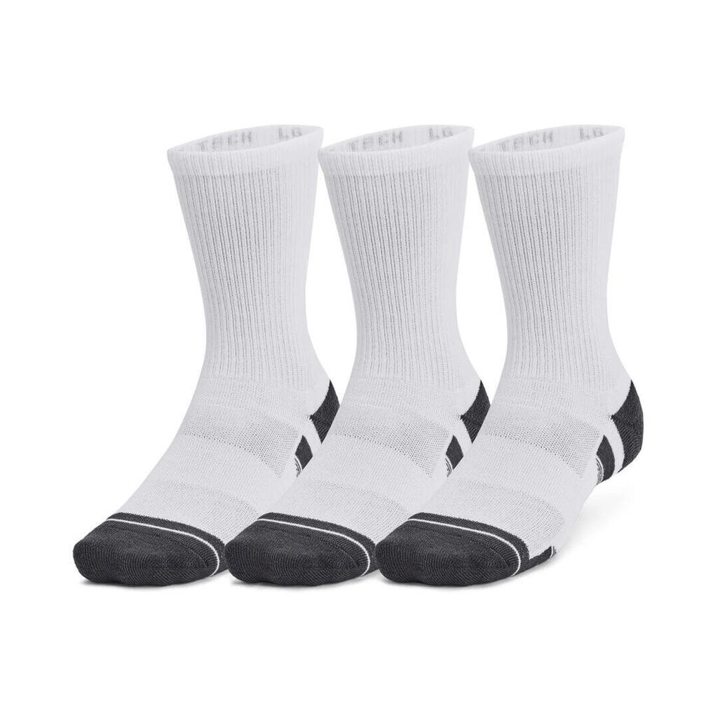 Pack of 3 UA Performance Tech High Crew Socks White