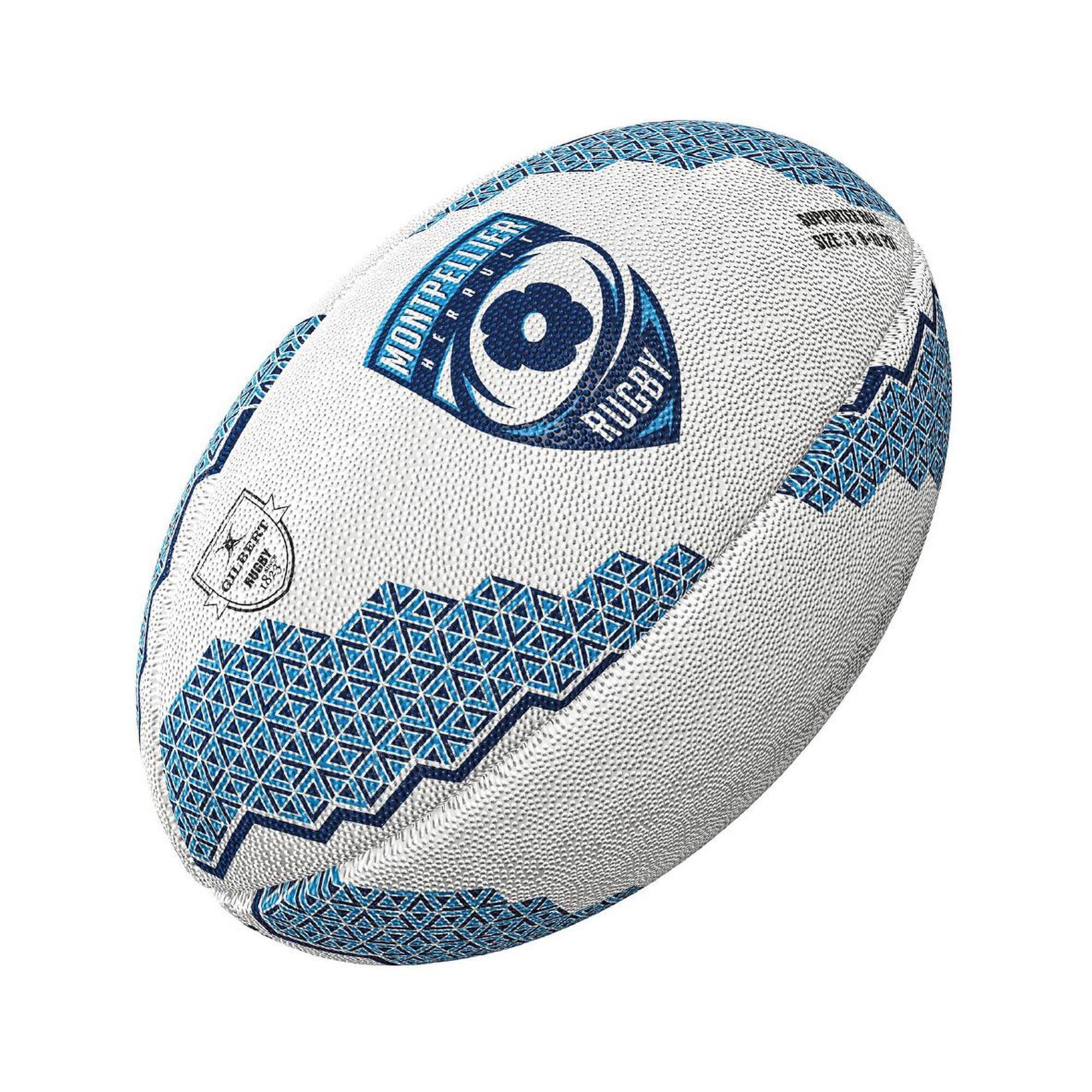 Gilbert - Ballon De Rugby Supporter Montpellier Gilbert T5 - Ballon De Rugby - Blanc - 5 - Decathlon