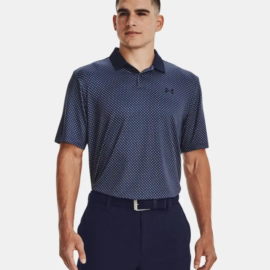 Under Armour Perf 3.0 Printed Polo Midnight Navy/Red
