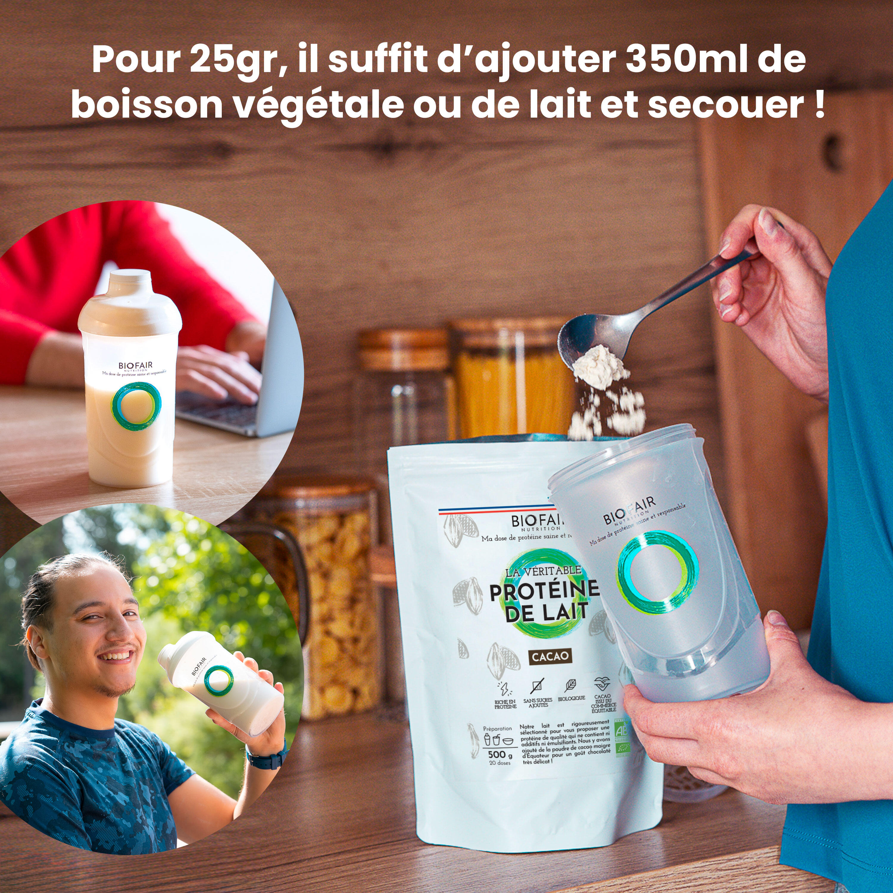 Protéine de lait bio Cacao | 500g 4/5