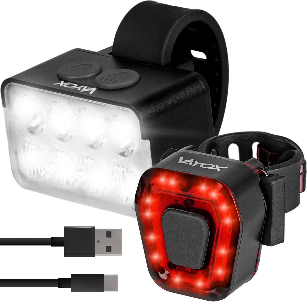 Conjunto de luzes para bicicleta VAYOX VA0151 + VA0048 dianteira e traseira LED