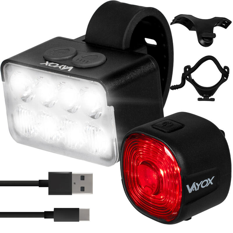 Zestaw lampek rowerowych VAYOX VA0151 + VA0156 przednia i tylna USB-C