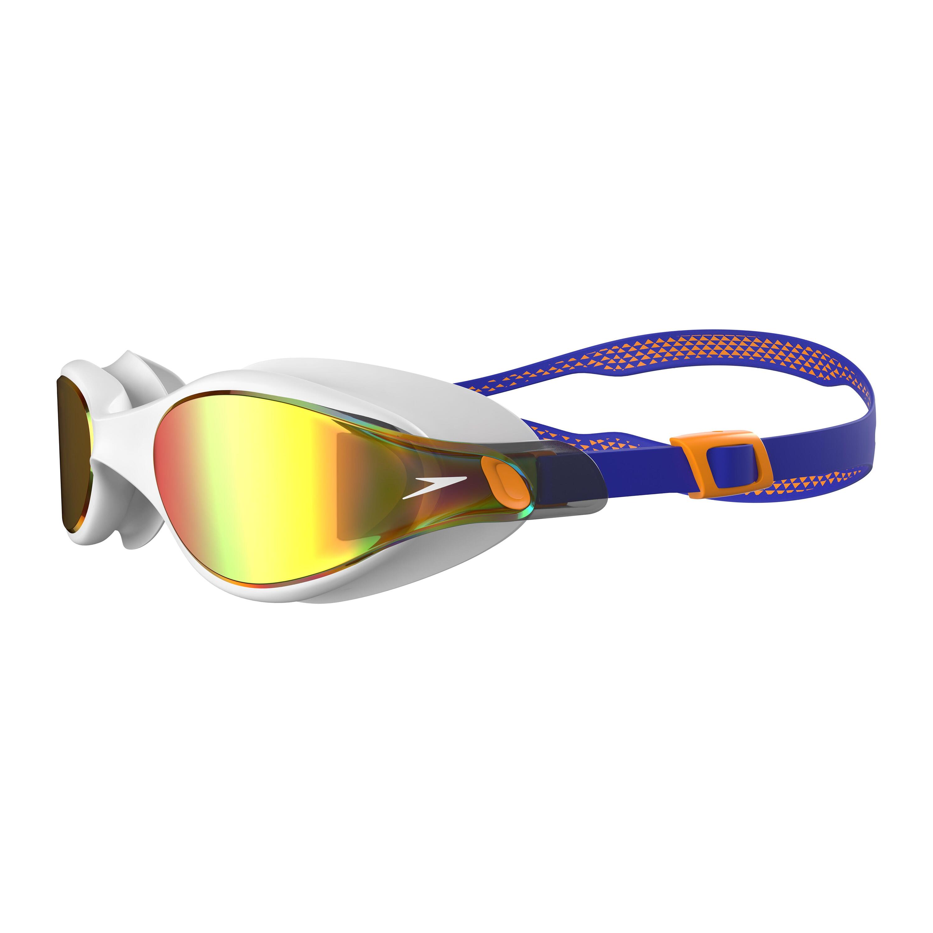 Lunettes de protection Speedo Vue à verres miroirs - Blanc / Bleu / Orange 3/6