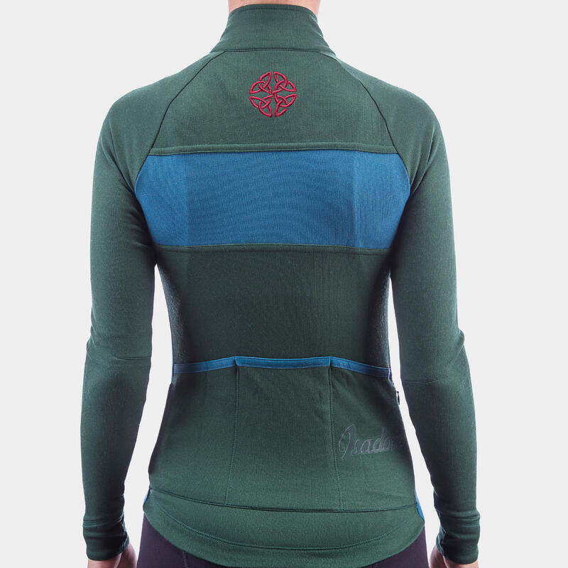 Maglia a manica lunga da ciclismo da donna Signature Verde