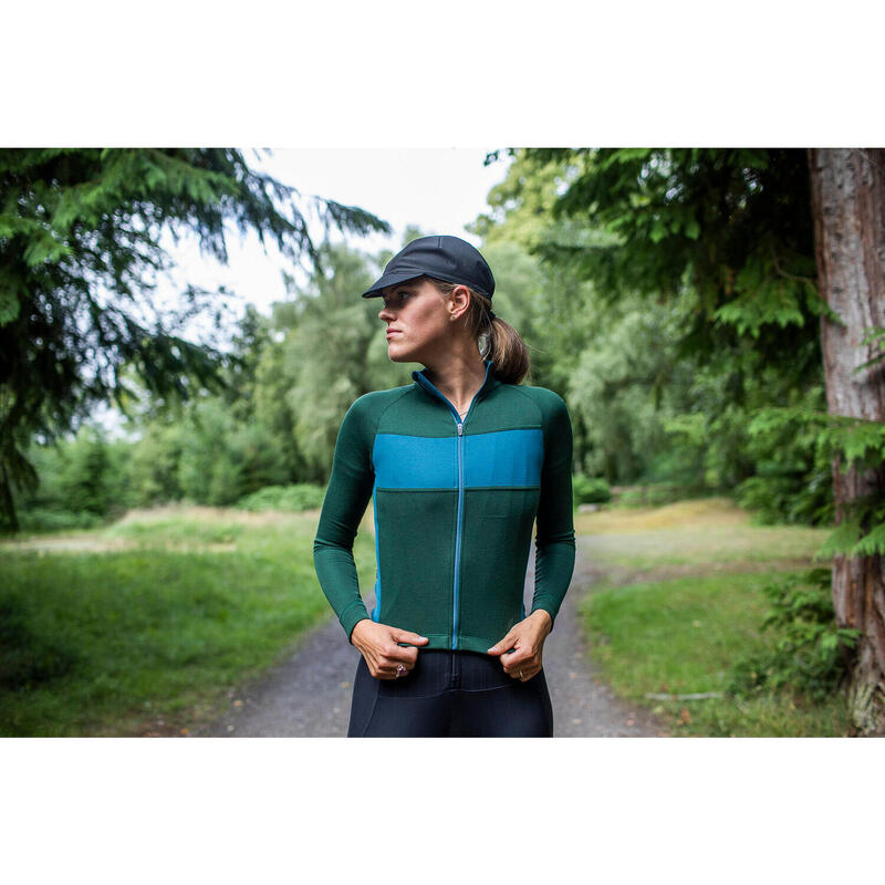 Maglia a manica lunga da ciclismo da donna Signature Verde