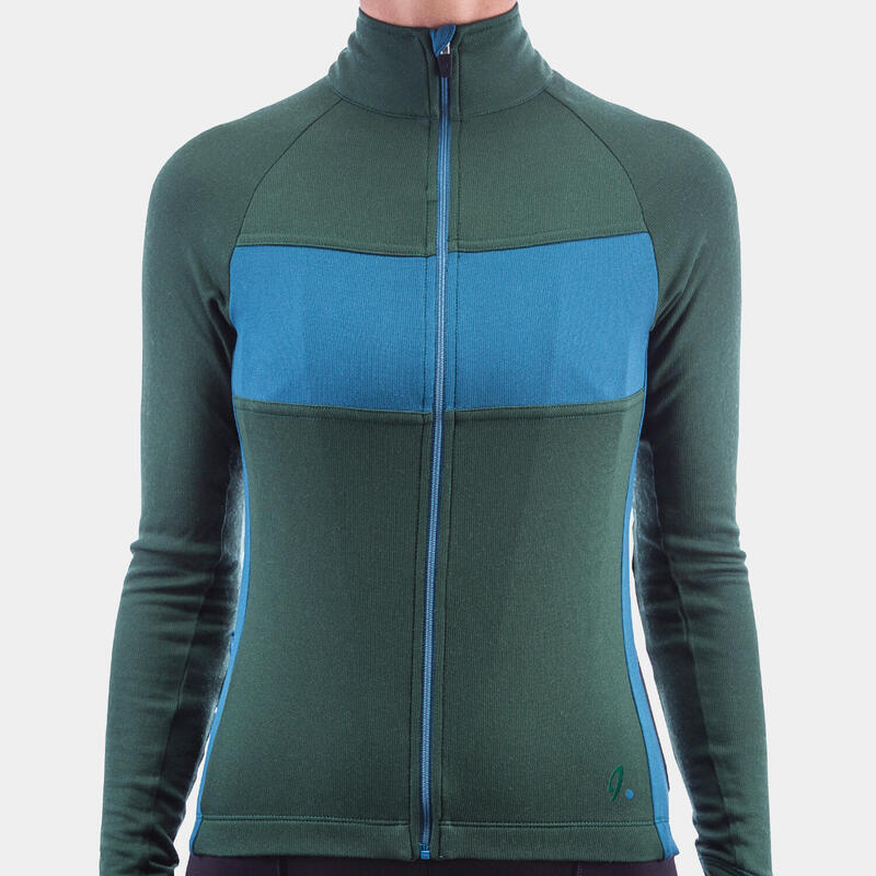 Maglia a manica lunga da ciclismo da donna Signature Verde