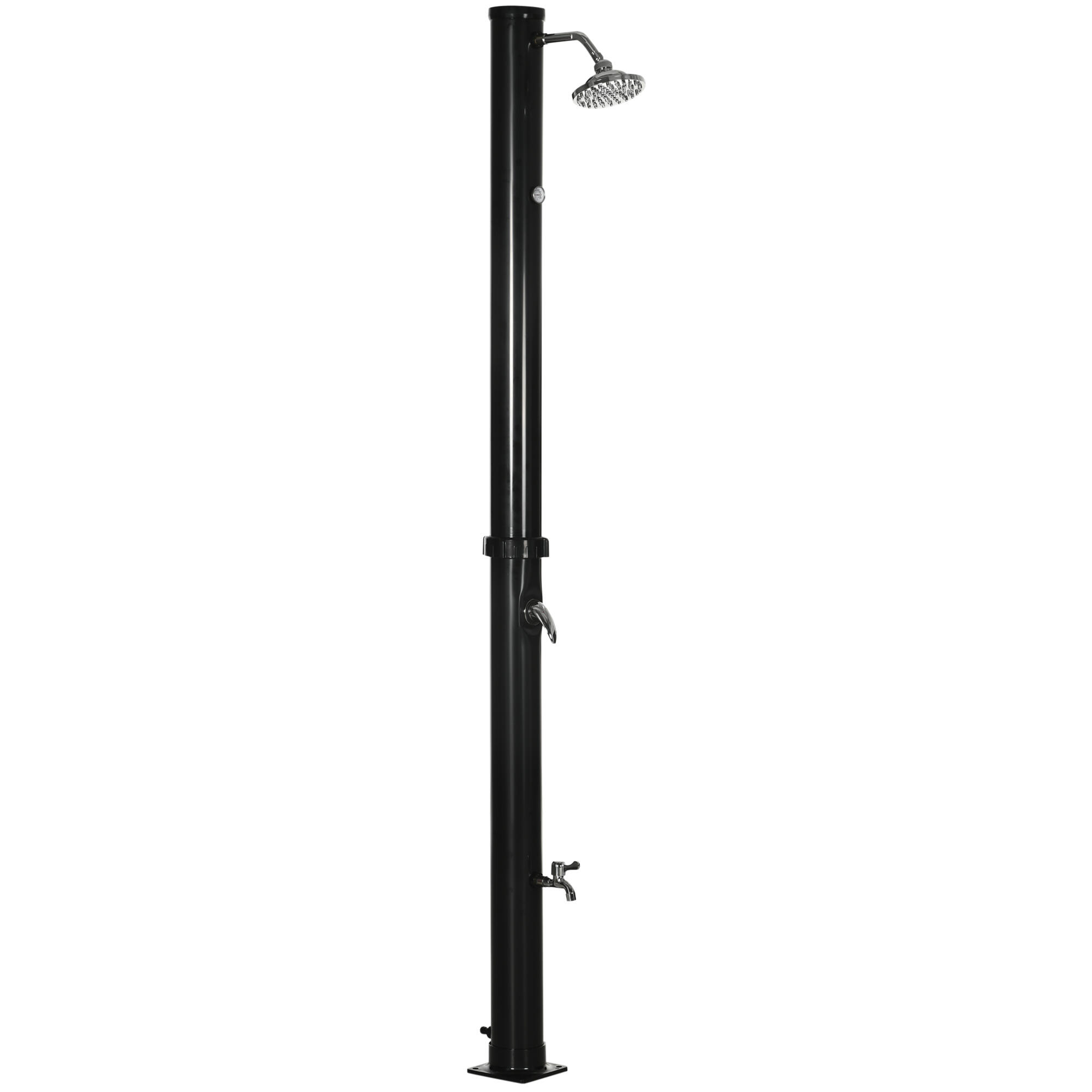 Duche solar exterior 15,5x15,5x222 cm preto outsunny