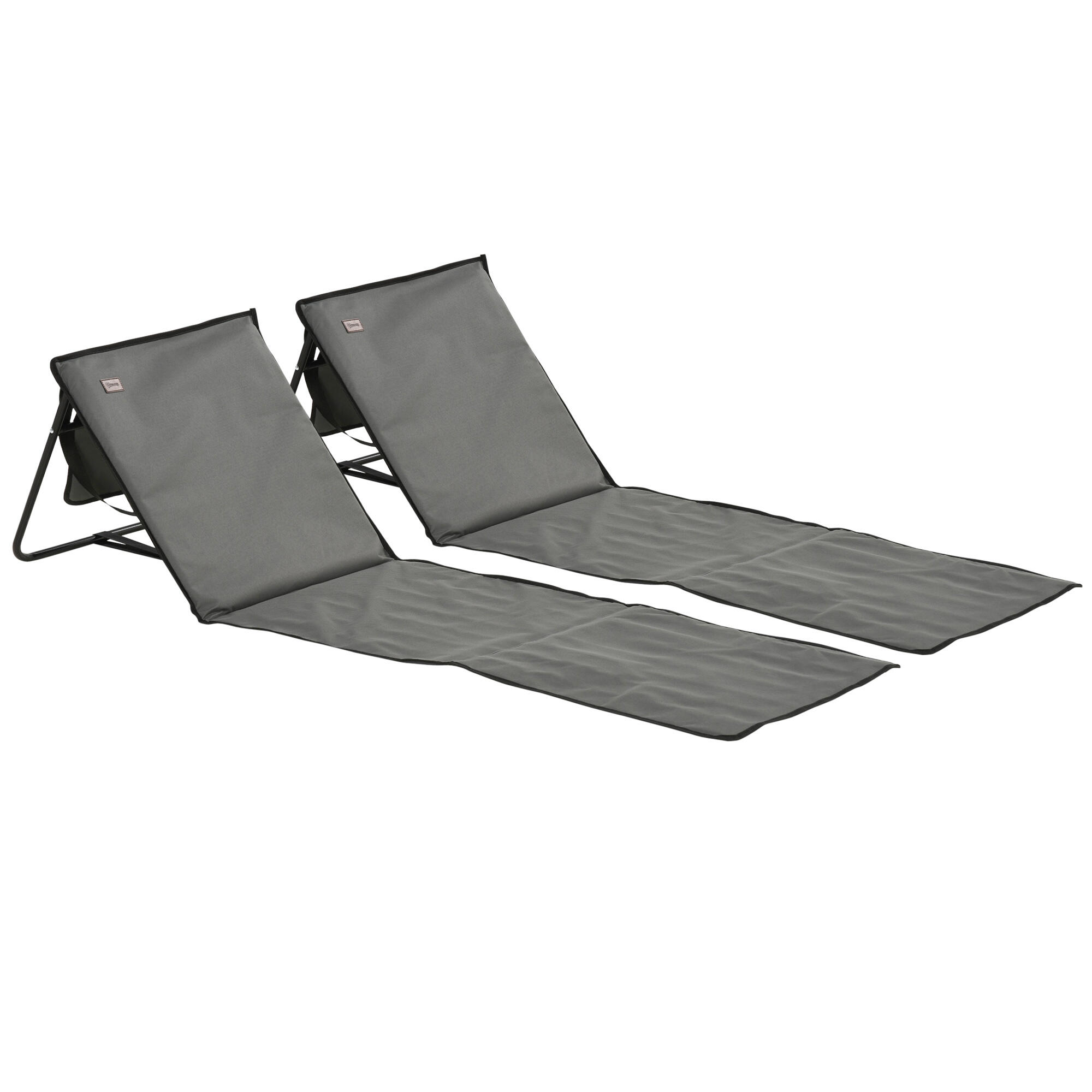 OUTSUNNY Esteiras de praia 142x51x40 cm cinzento Outsunny
