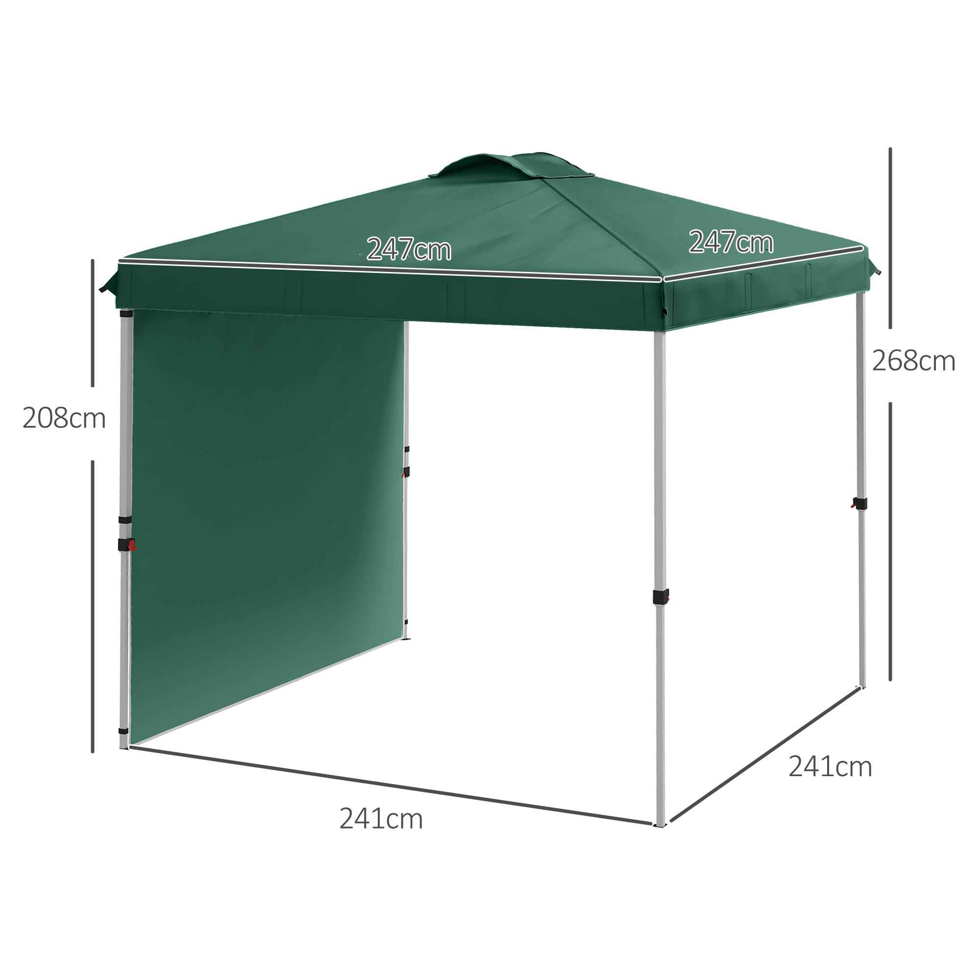 Carpa Evento Deportivo 247x247x268 cm Verde 3/7
