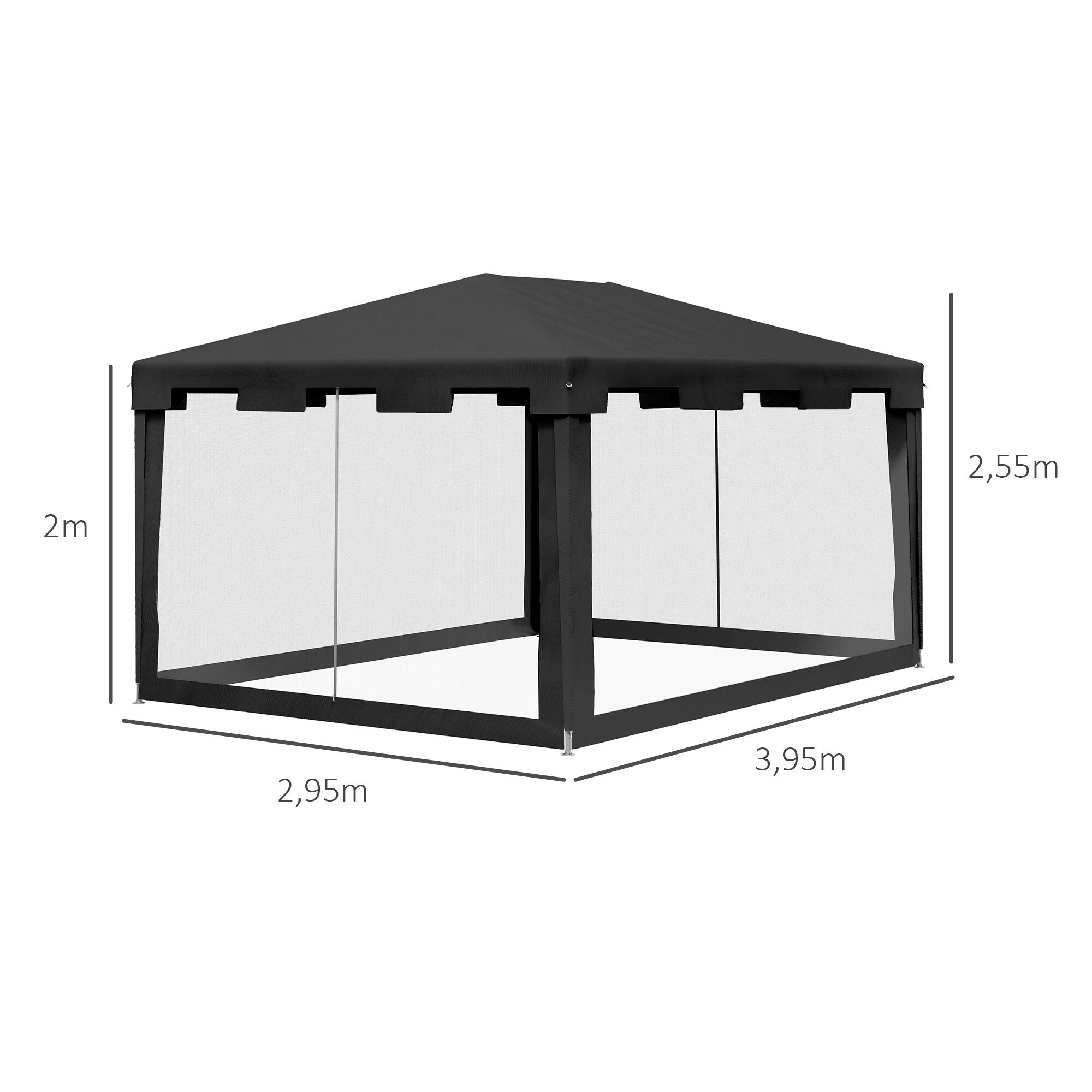 Carpa para eventos deportivosOutsunny 395x295x255 cm Gris Oscuro 3/7