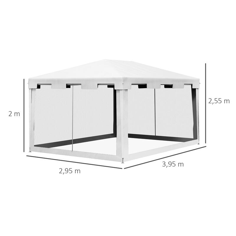 Tenda de exterior 395x295x255 cm branco Outsunny