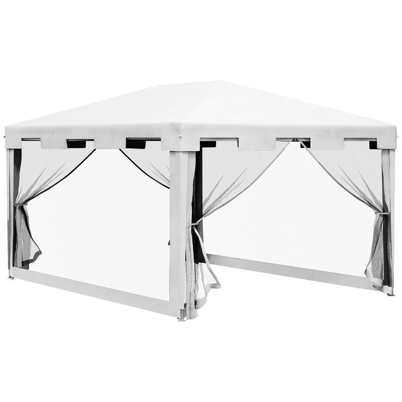 Carpa Evento Deportivo Outsunny 395x295x255 cm Blanco