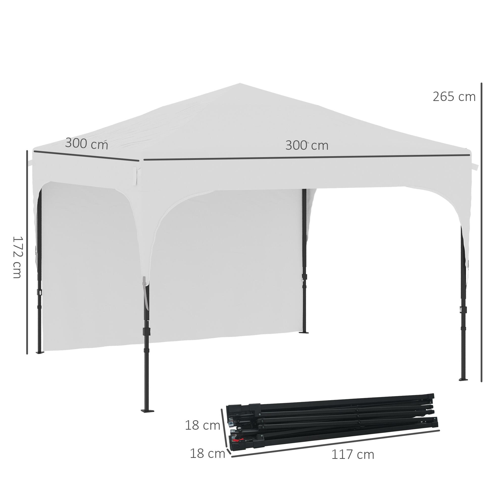 Tenda dobrável 300x300x265 cm branco Outsunny 3/7