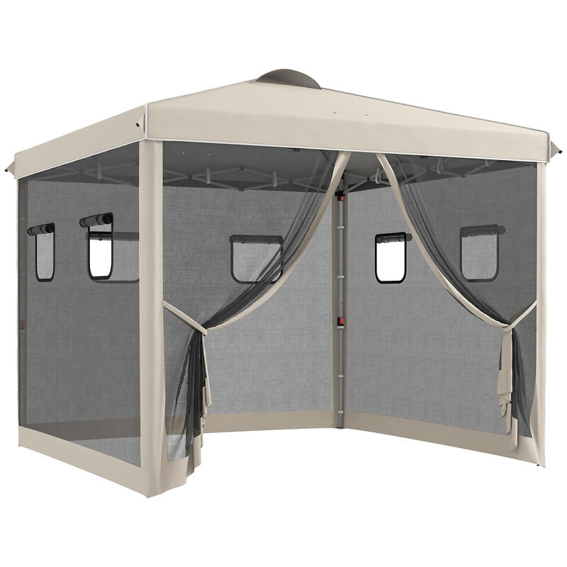 Carpa para eventos deportivos Outsunny 297x297x287 cm Beige