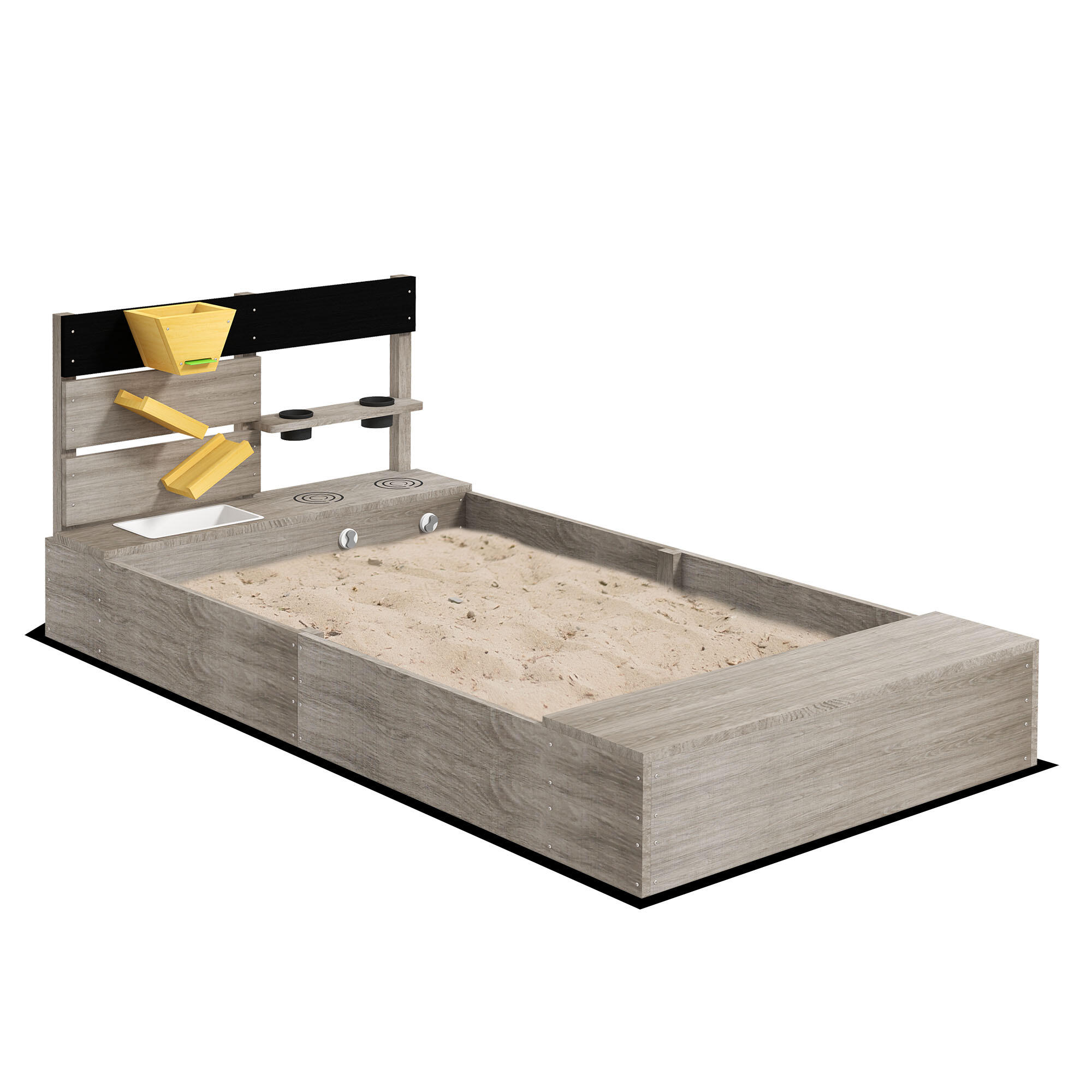 Caixa de areia infantil cinza claro outsunny