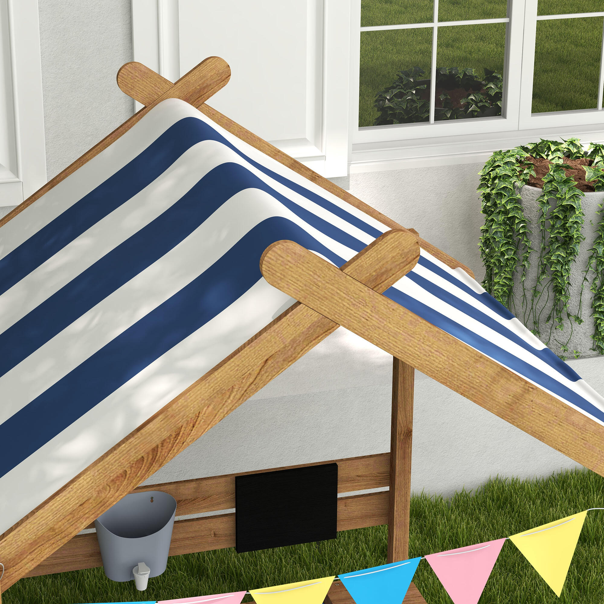 Arenero para Niños Outsunny 124x116x146 cm Marrón 4/7