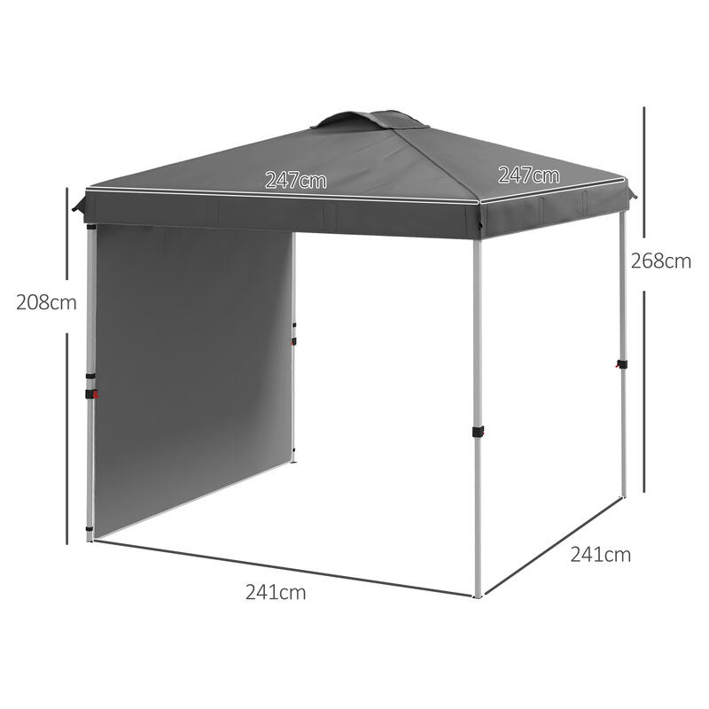 Carpa para eventos deportivos Outsunny 247x247x268 cm Gris Oscuro