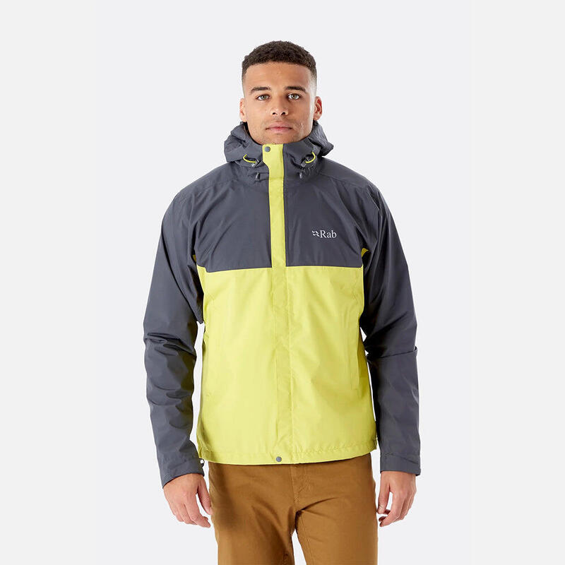 Men's Every-Activity Downpour Eco Jacket - Grey x Yellow