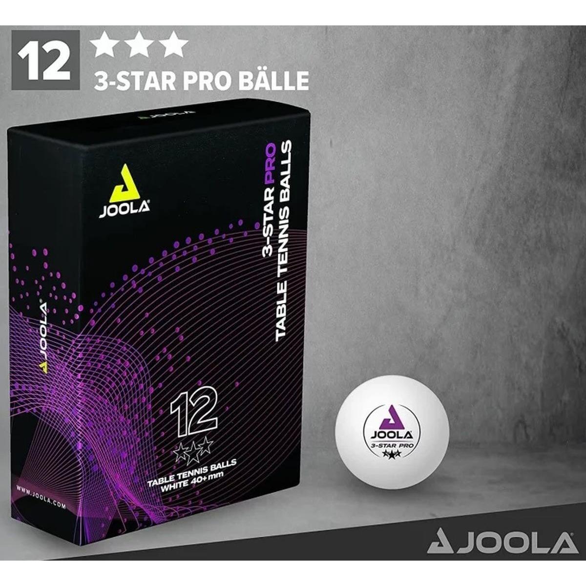 JOOLA Tischtennisbälle 3-Star Pro Ball white 12 CT 6/6