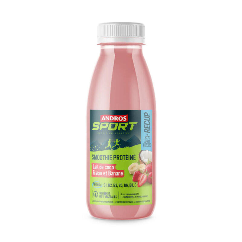 SMOOTHIE PROTÉINÉ ANDROS LAIT DE COCO FRAISE ET BANANE 33CL