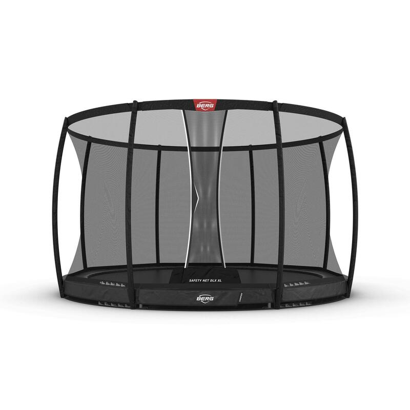 BERG Champion InGround Trampoline 430 Grau + Sicherheitsnetz DLX XL