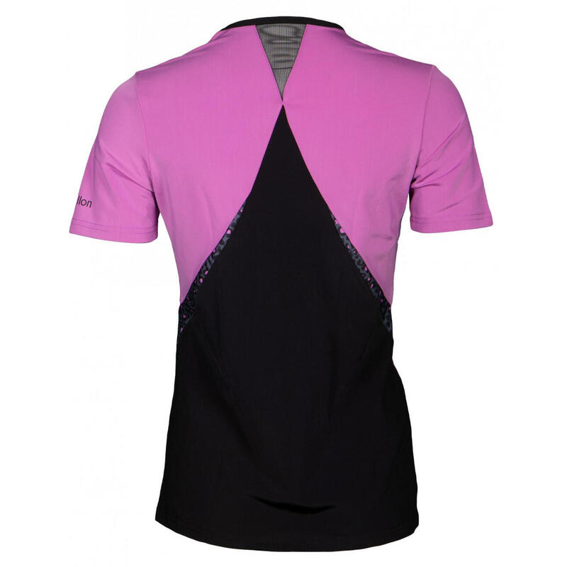 Papillon sportshirt dames polyester/elastaan roze/zwart