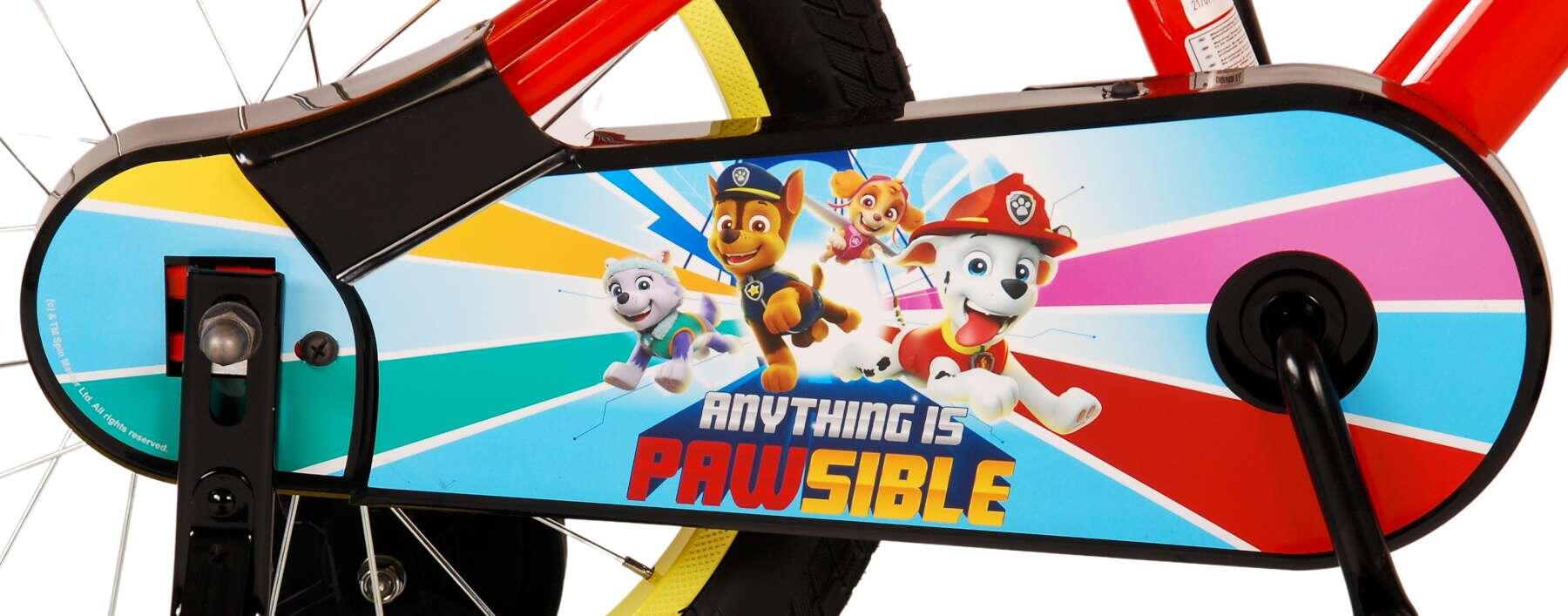 Paw Patrol Kinderfiets - Jongens - 16 inch - Rood en Blauw 6/7