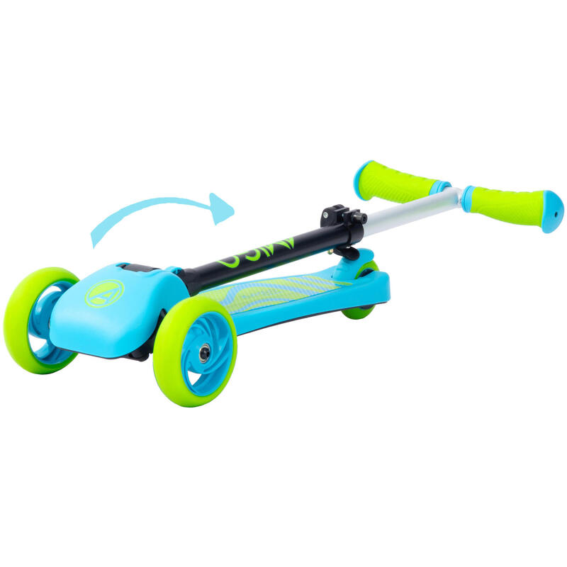 AMIGO Twister opvouwbare 3-wiel kinderstep met voetrem blauw/lime