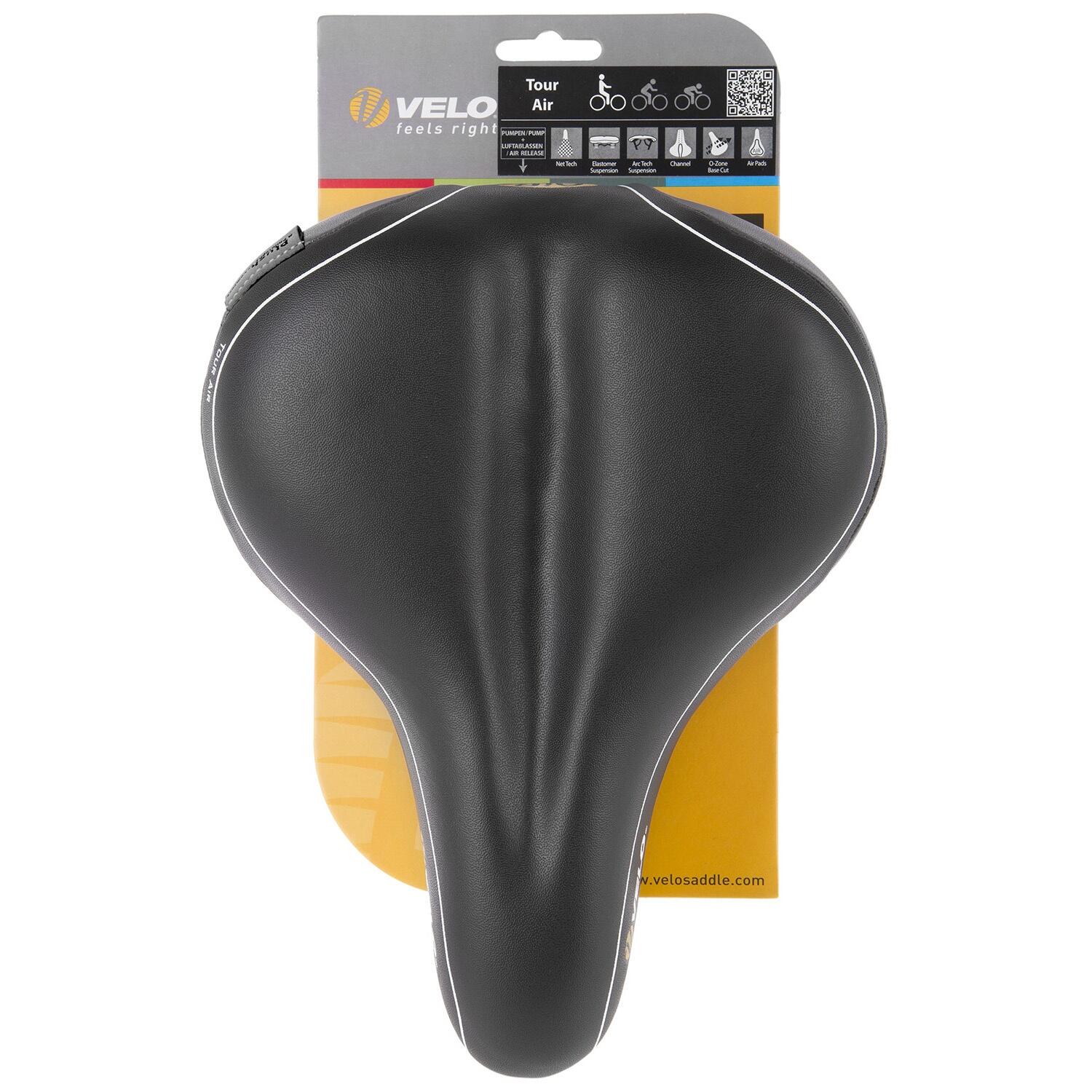 Velo Selle cycliste Tour Air Arc-Tech Elastomère Noir 3/4