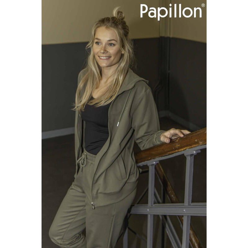 Papillon Sweat pants cuff dames camouflagegroen