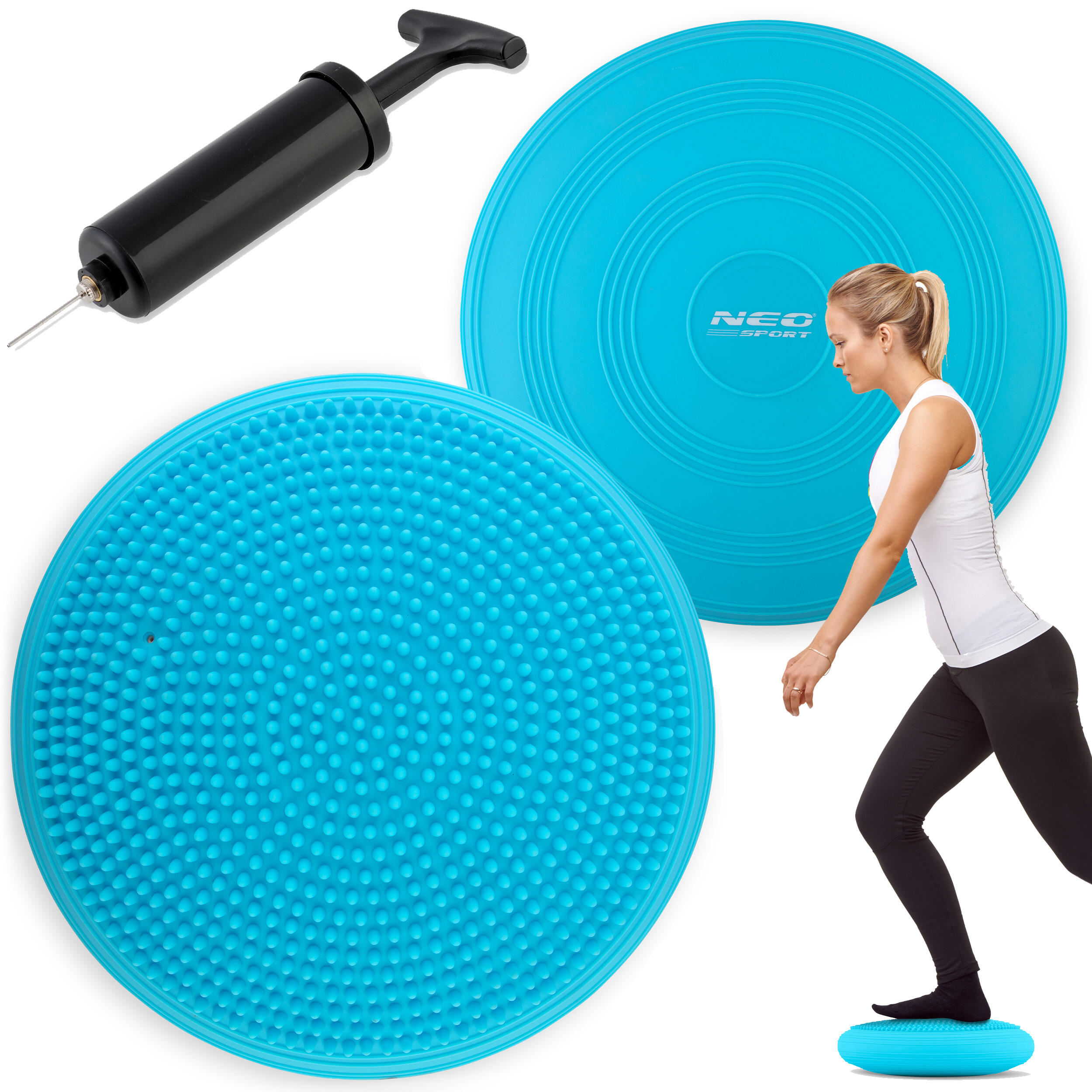 Disc de echilibru cu pernițe pentru exerciții, 33cm, Neo-Sport