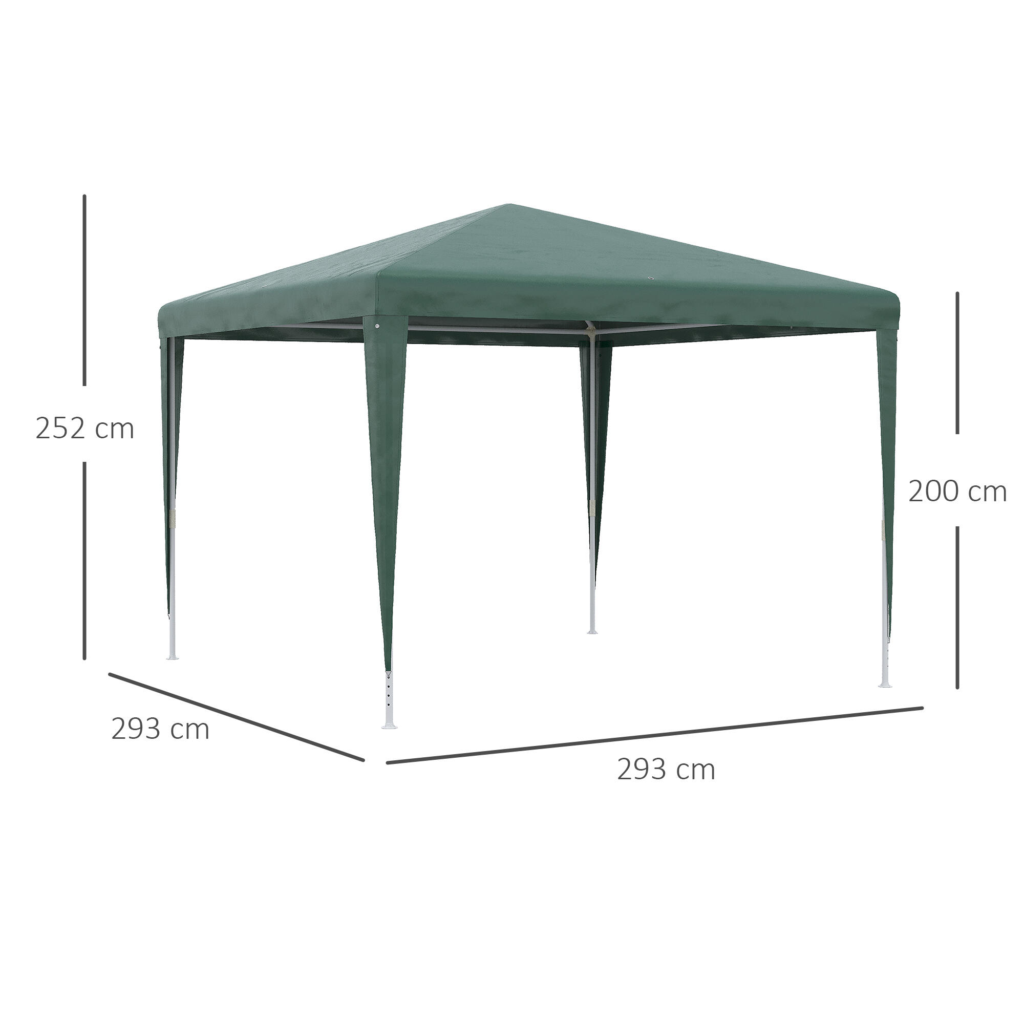 Carpa Evento Deportivo Outsunny 293x293x252 cm Verde 3/7