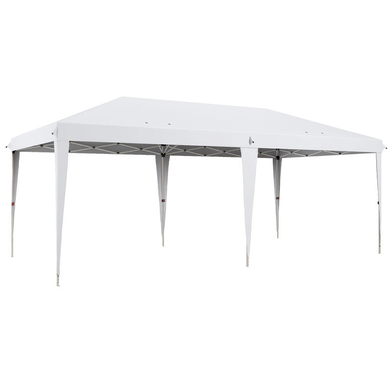 Carpa Plegable Outsunny 585x295x270 cm Blanco