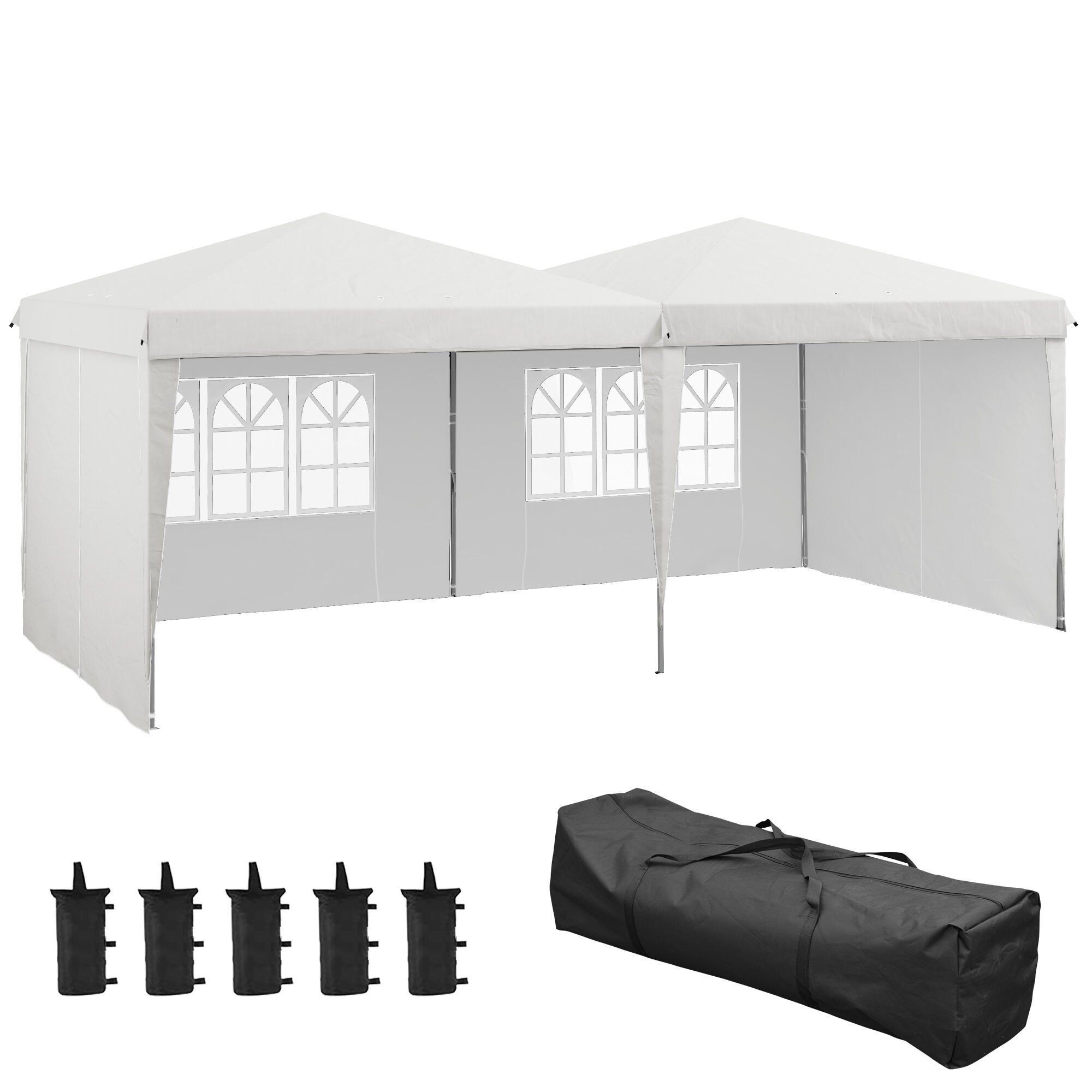 Tenda dobrável 585x295x275 cm branco outsunny