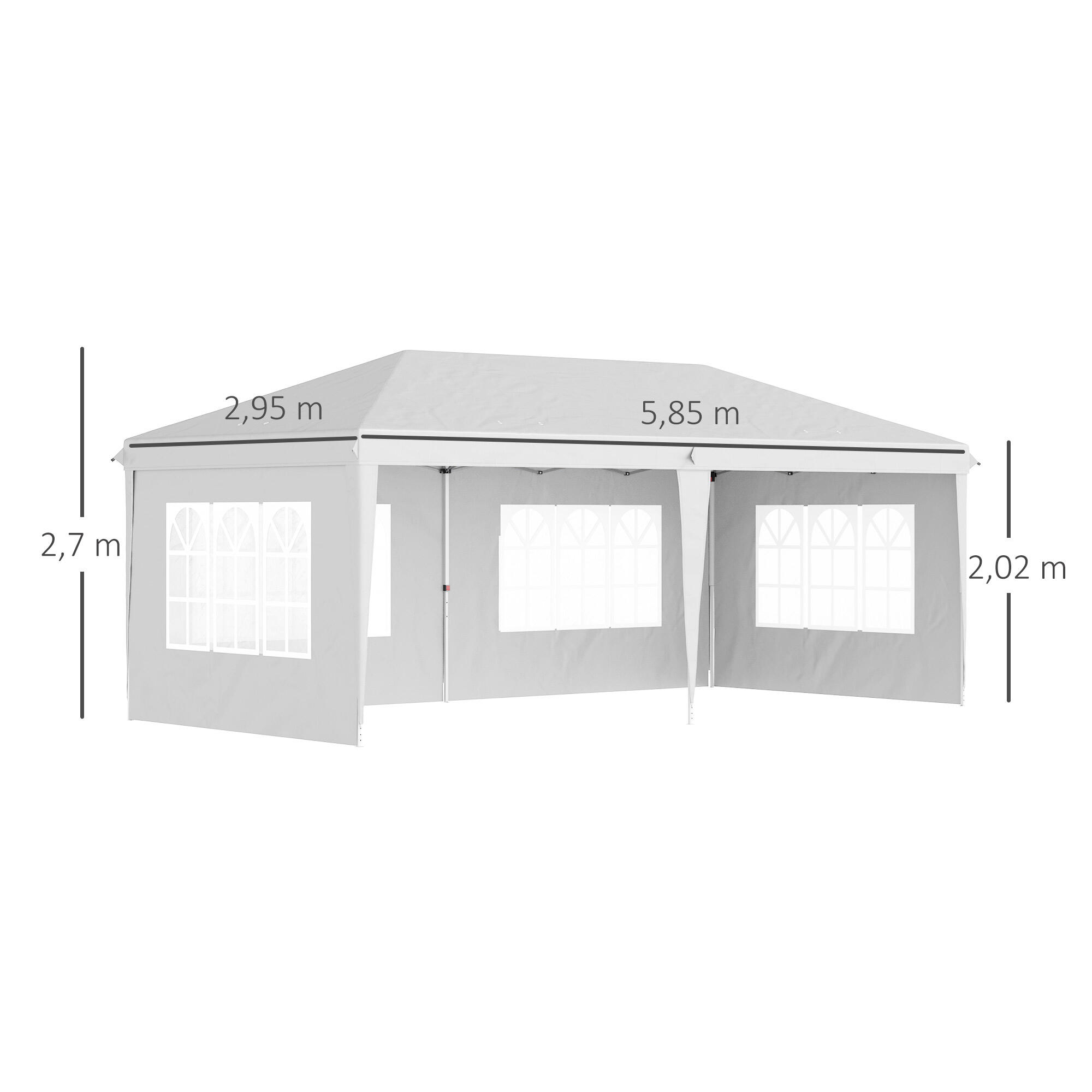 Carpa Evento Deportivo Outsunny 585x295x270 cm Blanco 3/7