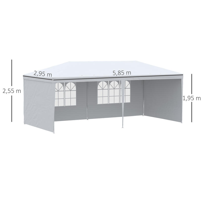 Carpa Evento Deportivo Outsunny 585x295x255 cm Blanco