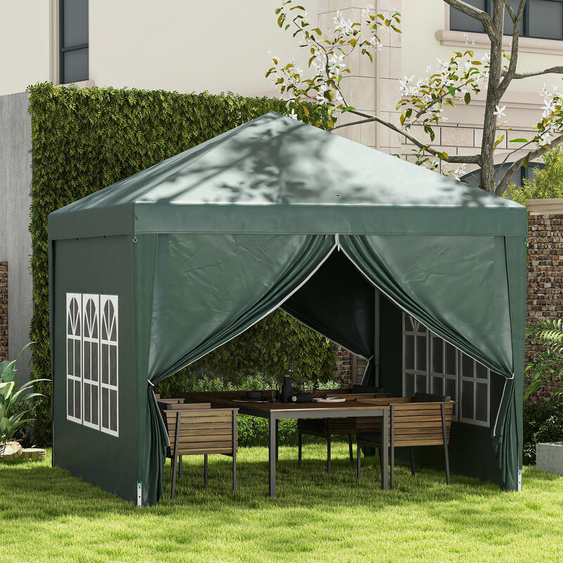 Carpa Evento Deportivo Outsunny 295x295x258 cm Verde