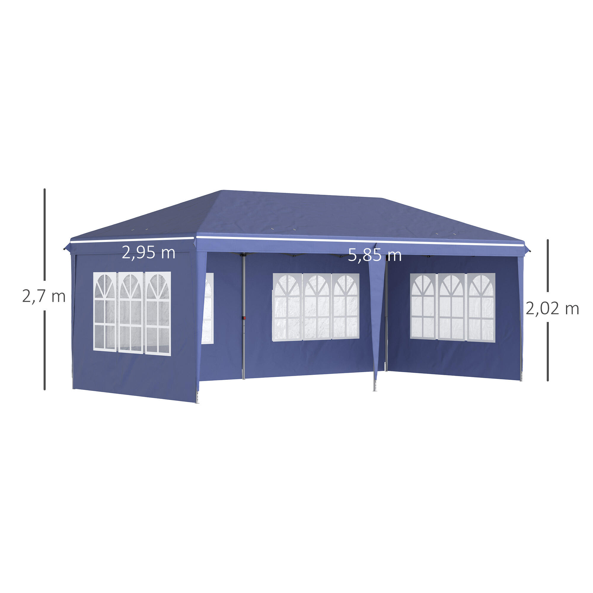 Carpa Evento Deportivo Outsunny 585x295x270 cm Azul 3/7